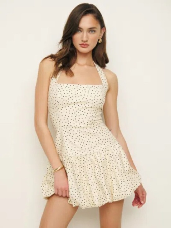 Reformation Dresses & Skirts - Reformation Babette Polka Dot Bubble Hem Drop Waist Dress